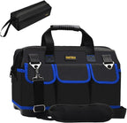 FASTECH 22 Inch Tool Bag, Waterproof Wide Mouth Tool Kit, Heavy Duty Tool Bag Organizer With Shoulder Straps, Tool Storage Package For Men/Women (Blue22IN)