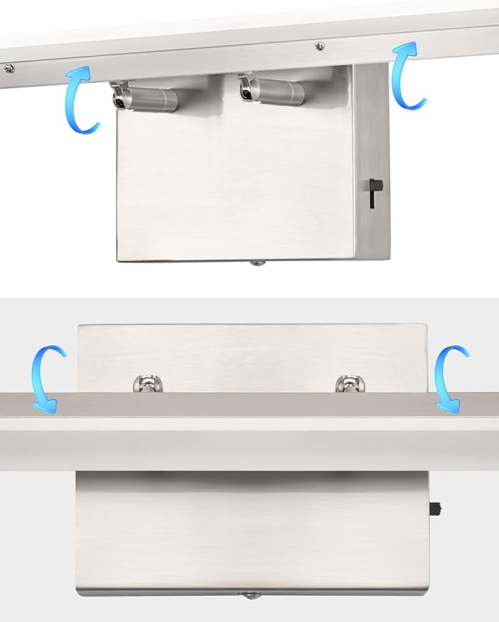 L LOHAS LED 48-Inch Bathroom Vanity Light Bar Over Mirror, Brushed Nickel Modern Bathroom Light Fixtures, 3CCT Adjustable LED Vanity Lights for Living Room Wall