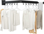 Wall Mount Clothes Drying Rack, 2-Fold Foldable & Sturdy Laundry Drying Rack Wall Mounted, [No Drilling] Space Saver for Laundry, Balcony, Bathroom, Patio, Dormitory, Apartment-Black