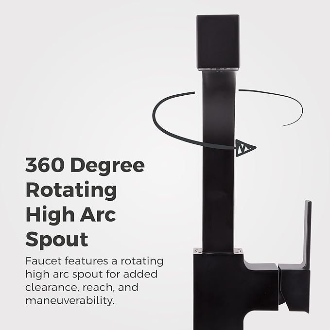 Pfister Arkitek Kitchen Faucet with Pull Out Sprayer, Single Handle, High Arc, Matte Black Finish, LG534LPMB