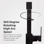 Pfister Arkitek Kitchen Faucet with Pull Out Sprayer, Single Handle, High Arc, Matte Black Finish, LG534LPMB