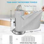 AIDEA Microfiber Cleaning Cloth Roll, Grey 75PK, Reusable Paper Towels Tear Away Cloth, Microfiber Towels for Cars, Wash Cloths, Lint Free Rags for House, Kitchen,Window,Cleaning Supplies 11.5"×11.5"