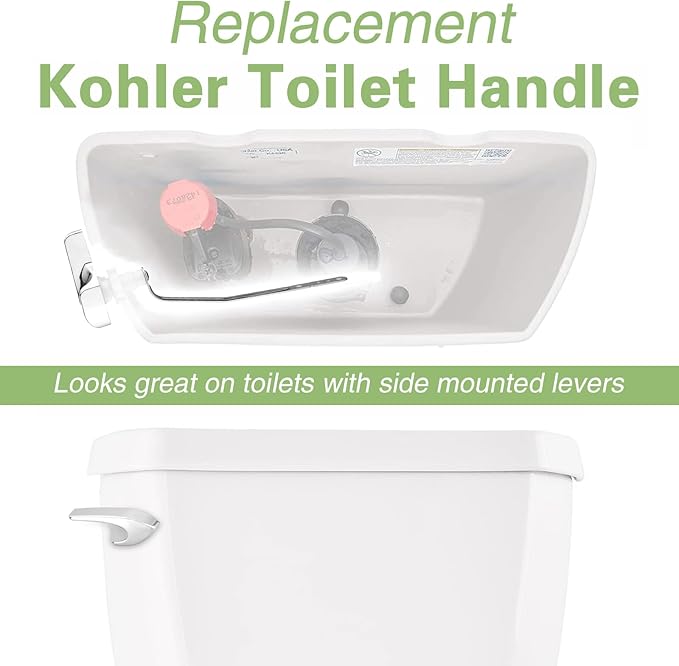 Toilet Handle for Kohler 87115-CP Left Trip Lever Service Kit, Toilet Handle Replacement Kit Side Mount, Toilet Tank Lever, 1-Pack Polished Chrome
