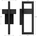 LamQee Modern Outdoor Wall Lights 3000K Integrated LED Outdoor Wall Sconces Lighting, Contemporary Exterior Lighting Fixtures Outside Wall Mount Lights for House Porch Front Door Garage, Matte Black