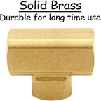2PCS 3/8 Inch Brass Tee Pipe Fitting 3/8" NPT Female x 3/8" NPT Female x 3/8" NPT Female for Water/Oil/Gas