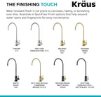 KRAUS® Purita™ Single Handle Drinking Water Filter Faucet for Reverse Osmosis or Water Filtration System in Spot-Free Stainless Steel/Matte Black, FF-100SFSMB