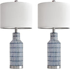 25" Modern Ceramic Lamps Single Table Lamp for Living Room Bedroom Farmhouse Nightstand Bedside Lamps