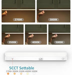 Under Cabinet Lighting Motion Sensor Hardwired, 24 Inch 12W Dimmable, 5 CCT 2700/3000/3500/4000/5000K, Eyes Care Design Linkable Under Counter Lights for Kitchen, Sink, ETL Listed, White