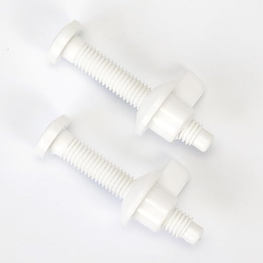 Universal White Plastic Toilet Seat Hinge Screws, Toilet Hinges Replacement Kit for Top Mount Toilet Seats, Durable and Corrosion-Resistant Hinges Tighten Fittings, Easy Installation.(MFL12)