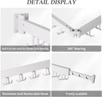 Wall Mounted Clothes Drying Rack,Drying Rack Clothing Wall Mount with Foldable Features(Tri-Fold),Space Saver,Wall Mounted Drying Rack for Laundry Balcony Bathroom (White)