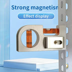 Solid aluminum alloy Mini level ruler portable mini level bubble meter with magnetic function TV stand installation (Silver Red)