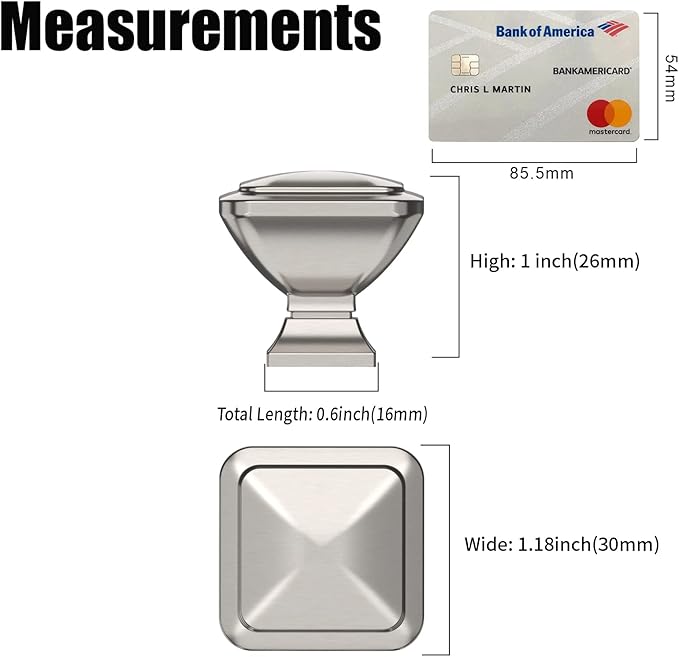 10 Pack Cabinet Knobs Brushed Nickel Kitchen Cabinet Pulls Satin Nickel Drawer Dresser Knobs Cupboard Hardware for Cabinets