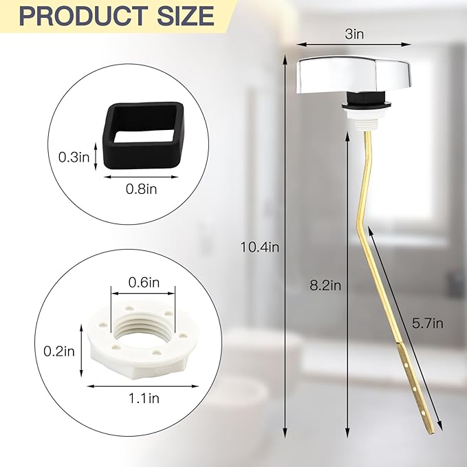 Toilet Handle Replacement Parts,Compatible with TOTO THU068#CP Trip Lvr for St743S,Premium Toilet Flush Handle,Side Mount Toilet Flush Tank Lever Handle for TOTO Toilet Tank