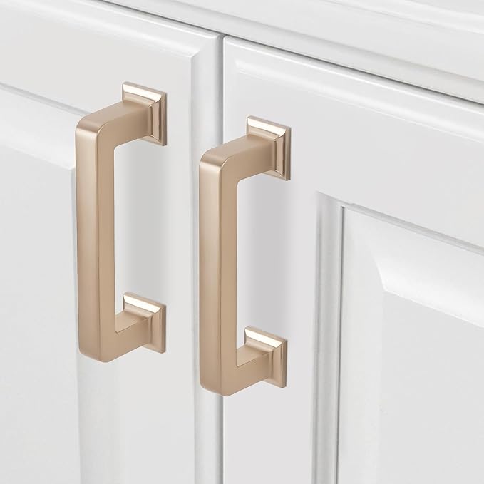 COTYKILEY 10 Pack 3 Inch(76mm) Champagne Bronze Cabinet Handles Champagne Kitchen Cabinet Pulls Cabinet Door Handles Kitchen Cabinet Hardware Cupboard Drawer Pulls Dresser Handles