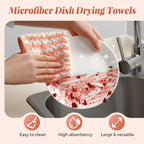 Coral Fleece Striped Rag Cleaning Dish Cloth, Reusable and Washable Microfiber Cleaning Rag, Absorbent Streak Free Lint Free Rags, Kitchen Clean Towels for Scrubs Dishes, Sinks Cleans (Green, 3PCS)