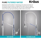 KRAUS Bolden 2-in-1 Commercial Style Pull Down Single Handle Water Filter Kitchen Faucet for Reverse Osmosis or Water Filtration System in Spot-Free Stainless Steel/Matte Black, KFF-1610SFSMB