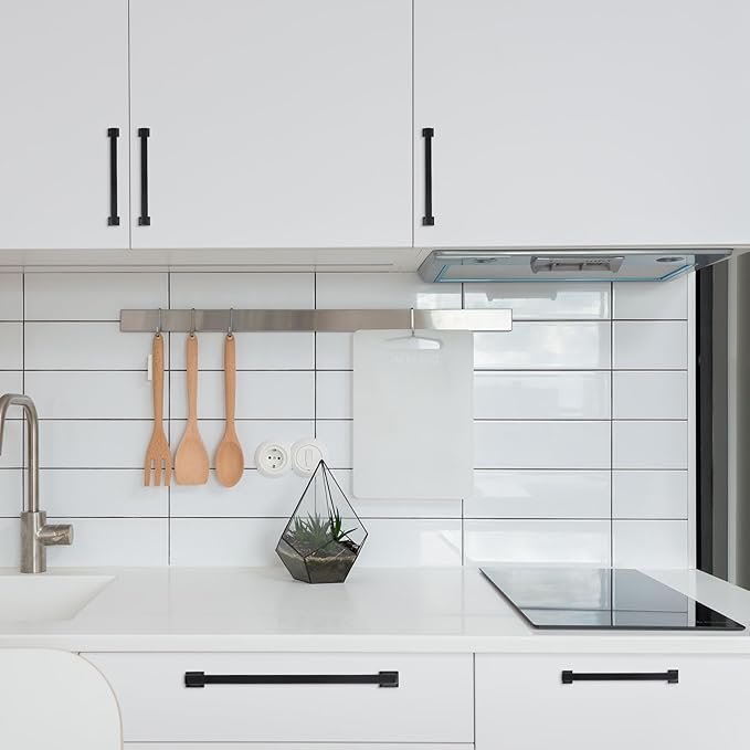 COTYKILEY 6 Pack 10Inch(254mm) Matte Black Cabinet Handles Black Kitchen Cabinet Pulls Cabinet Door Handles Kitchen Cabinet Hardware