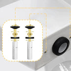 2 PCS M8 Universal Toilet Tank Bolts Replacement, Heavy Duty Stainless Steel Toilet Tank to Bowl Bolt Kit with Rubber Washers Gasket and Extra Long Downlock Nuts, Non-Slip Washers-Double Nut Design