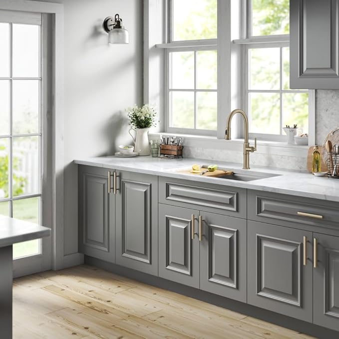 KRAUS Allyn Traditional Industrial Pull-Down Single Handle Kitchen Faucet in Brushed Gold, KPF- 4100BG