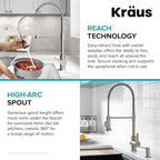 KRAUS Britt 2nd Gen Commercial Style Pull-Down Single Handle Kitchen Faucet in Spot Free Stainless Steel, KPF-1691SFS