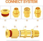 GASHER 5Pcs Brass Reducer Hex Bushing 3/4" NPT Male x 3/8" NPT Female, Brass Threaded Pipe Fitting With Sealant