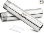 TAISHER 2PCS 304 Stainless Steel Pipe Fittings, 1/2" NPT Male Threaded, 8" Length Weld Nipple Cast Pipe