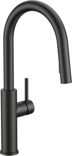 FORIOUS Kitchen Faucet with Pull Down Sprayer, Classic Matte Black, Single Handle High Arc Stainless Steel Kitchen Sink Faucet, 1 or 3 Hole Deck Mount for RV, Bar, Farmhouse, Laundry, Outdoor