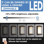 24W Porch Lights Outdoor 2160LM Modern Exterior Lights Fixtures 3CCT 3000K/4000K/6000K Black Outdoor Wall Lights LED Wall Mount Sconce for Garage Front Door Porch Hallway Doorway 2 Pack