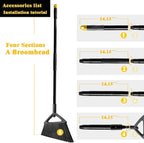 Heavy Duty Commercial Broom,Upgraded Angle Brooms for Sweeping Indoor and Outdoor,Perfect Black Broom of Kitchen,Garage