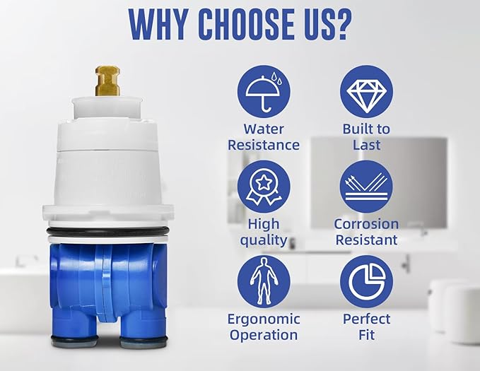 RP19804 Shower Cartridge Compatible with Delta 1300/1400 Series Single Handle Tub Bathtub Shower Faucet Replacement for Delta Monitor Cartridge Repair Plumbing Parts