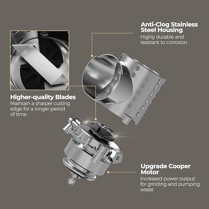 Macerating Pump for Basement Upflush, 750W, 9600 L/h Flow, 36 ft/11 m Head, Macerator Sewerage Sump Pump with 3 Water Inlets for Toilet, Basement, Sink, Shower, Bathtub Waste Water Disposal