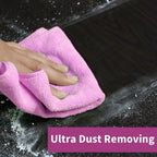 Microfiber Cloth 6Pack Cleaning Rags Absorbant Lint Free Cloth for House, Kitchen, Car, Glass, Stainless Steel, Window, Boat Cleaner-12''x 12''-Purple