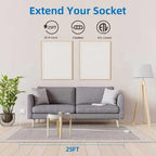 TiFFCOFiO Indoor Extension Cord, 2 Prong 25 Feet Extension Cord, 3 Polarized Outlets with Safety Slide Windows,13A/1625W, 16 AWG, 1 Pack (25FT 1 Pack)