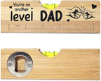 Christmas Gifts for Dad from Daughter Son, Best Stepped Up Dad Gifts for Father, Funny Birthday Fathers Day Valentines Gift for Stepdad Wooden Spirit Level A4