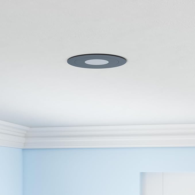 Gimbal LED Recessed Light - 4 Inch Black 9W 360° Rotation Directional Adjustable Eyeball Sloped Ceiling Recessed Lighting 4 inch Light Wafer Soffit Indoor Spotlight Canless Black 4 inch 6 Pack