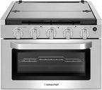 AMZCHEF RV Gas Range 17 Inches Tall, 1.24 Cu.Ft Propane Range Oven with 3 Burners Stove for RV, Apartment, Mobile Home, Stainless Steel.