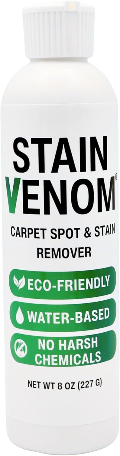 Carpet Spot & Stain Remover - 8 oz Squirt Bottle - Free From PFAAS, PFOS, PFOA, VOC’s, And 1,4 Dioxane - Works On Fresh Pet Stains, Red Wine, Blood, Lipstick, Motor Oil, Coffee