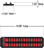 Ernst Mfg. 8493 RD Socket BOSS Tray High-Density System with (2) Red 13" Socket Rail + (28) Twist Lock Clips, 3/8" Drive - Made in USA