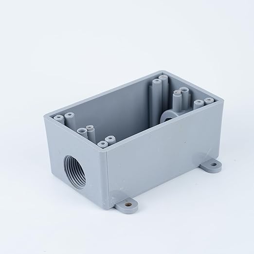 1/2-Inch or 3/4-Inch Weatherproof Electrical Junction Box with Adapters, Gray, Indoor/Outdoor Installation (Single-Gang 4PACK)