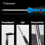 Magnetic Screwdriver Sets 6 PCS,Screwdriver Set with Bag,Flat Head Phillips Screwdriver, Non-Slip Cushion Grip for Repair Home Improvement,Blue & Black