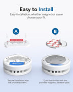 SITERWELL12 Pack Smoke Detector, 10 Year Product Life Fire Alarm with Magnetic Fastening Kit, Smoke Alarm with Photoelectric Sensor and Low Battery Warning Function for House, UL217-10th Listed,GS509A
