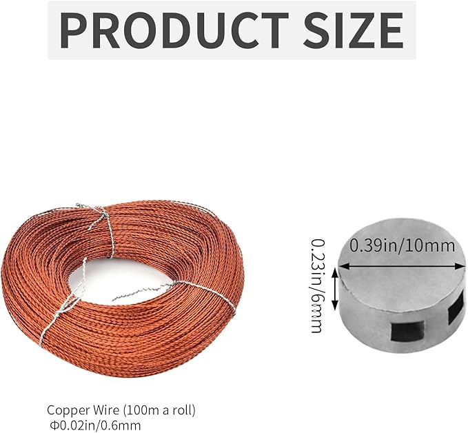 100PCS 10x6mm Round Lead Seals Security Meter Seals with Copper Wires (100m)