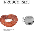 50PCS 10x6mm Round Lead Seals Security Meter Seals with Copper Wires (100m)