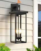 tewei 22 Inch Large Outdoor Wall Lights, Dusk to Dawn Outdoor Lighting Fixtures Black Modern Porch Light Outdoor Wall Sconce Lantern, Outside Lights for House Garage, 1 Pack