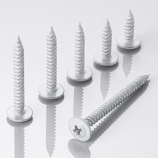 Wensilon(200 pcs)#8×1-1/4" Phillips Truss Head Wood Screws White Iron Quick Metal Self Tapping
