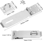 8 Pack Door Hasp Latch Lock with Screws, 5 Inch 304 Stainless Steel Hasp Latch Locks, Safety Packlock Clasp, Latch Locks for Garage, Shed, Doors