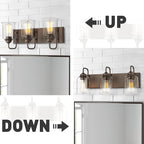 zeyu 20.5 Inch Farmhouse Bathroom Vanity Light Fixtures, 3-Light Bath Light Fixtures for Bathroom Above Mirror, Oil Rubbed Bronze Finish with Clear Glass Shade, ZSL72B-3W ORB