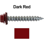 Jake Sales #14 Metal ROOFING SCREWS (250 Count) - 1-1/2" Dark Red Hex Washer Head - Self Tapping Metal to Wood Sheet Metal Roofing Siding Screws - EPDM Washer
