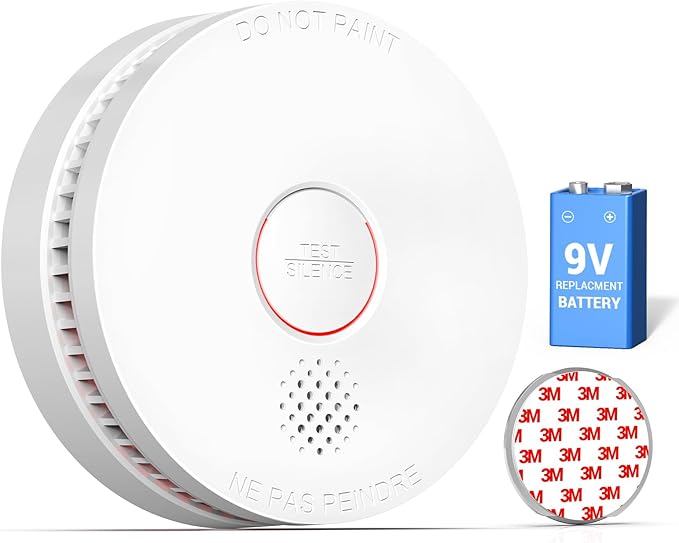 SITERWELL Smoke Detector, 10 Year Product Life Fire Alarm with Magnetic Fastening Kit, Smoke Alarm with Photoelectric Sensor and Low Battery Warning Function for House, UL217-10th Listed,GS509A,1 Pack