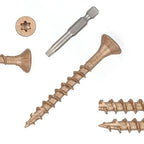 Wood Screws #8 x 1-5/8’’, T25 Star Torx Drive Flat Head Deck Screws, Brown, 154Pcs (1lb)